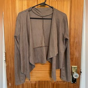 Brown Suede Pullover Jacket